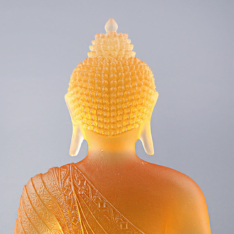 Liuli Buddha Statue Serenity Figur 15cm Feng Shui Art