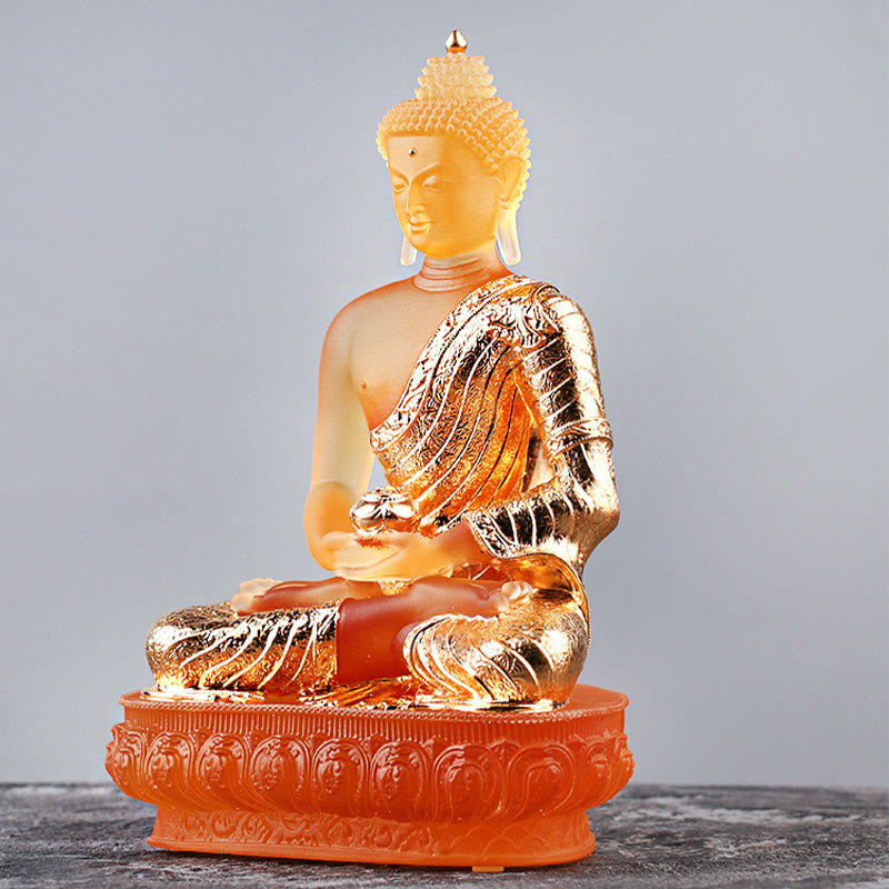 Liuli Buddha Statue Serenity Figur 15cm Feng Shui Art