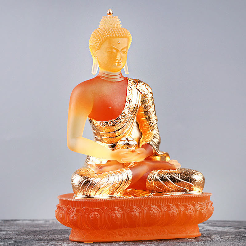 Liuli Buddha Statue Serenity Figur 15cm Feng Shui Art