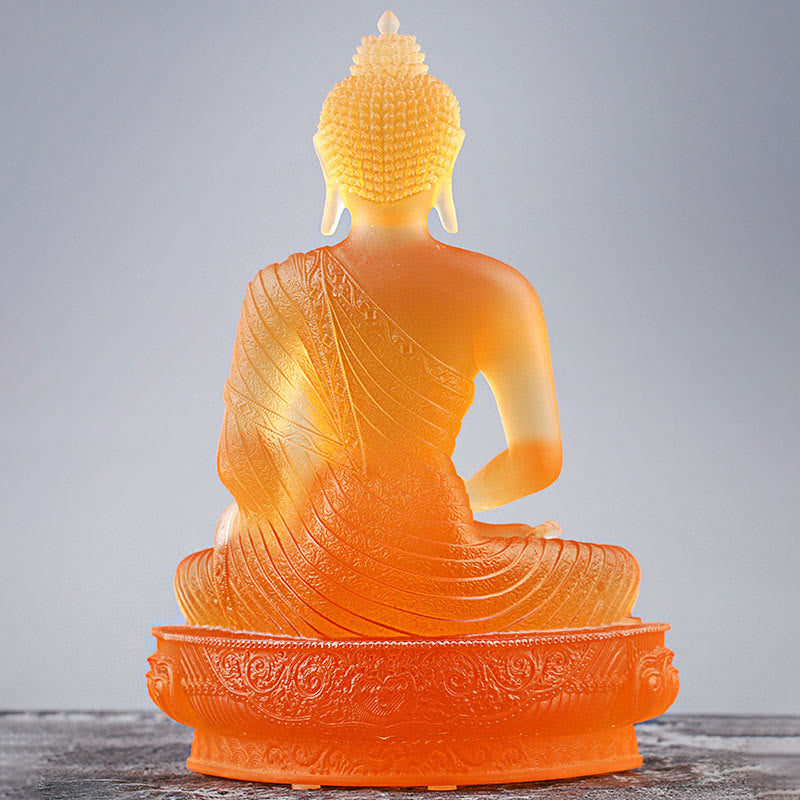 Liuli Buddha Statue Serenity Figur 15cm Feng Shui Art