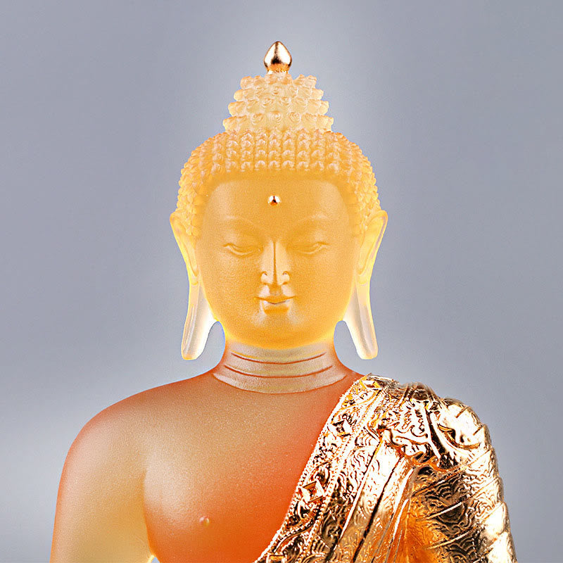 Liuli Buddha Statue Serenity Figur 15cm Feng Shui Art
