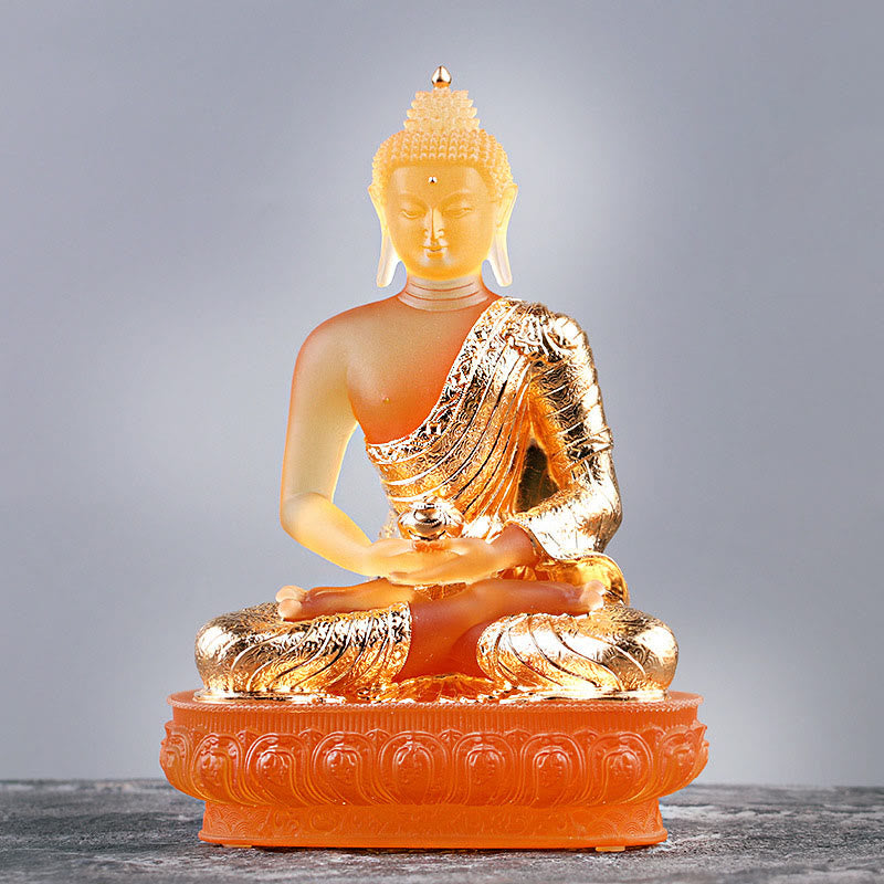 Liuli Buddha Statue Serenity Figur 15cm Feng Shui Art