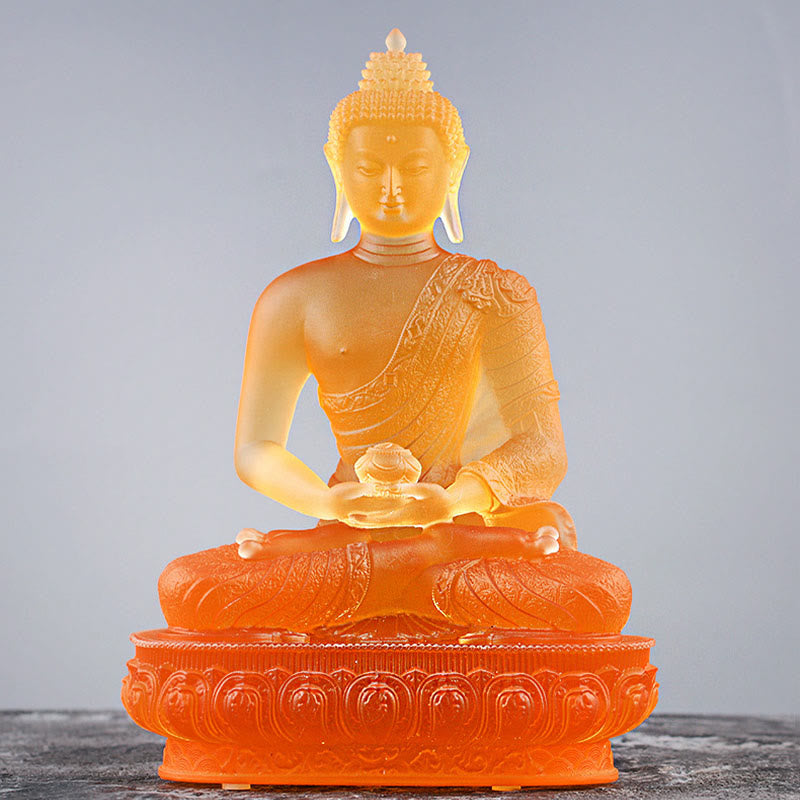 Liuli Buddha Statue Serenity Figur 15cm Feng Shui Art