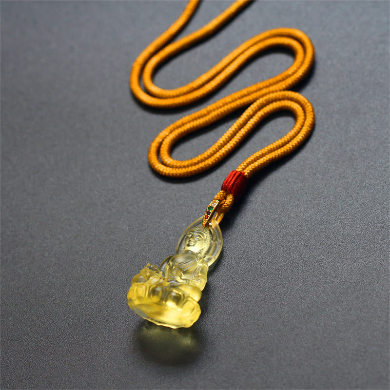 Liuli Kristall-Buddha-Halskette | Medizin-Buddha-Amulett | Heilung
