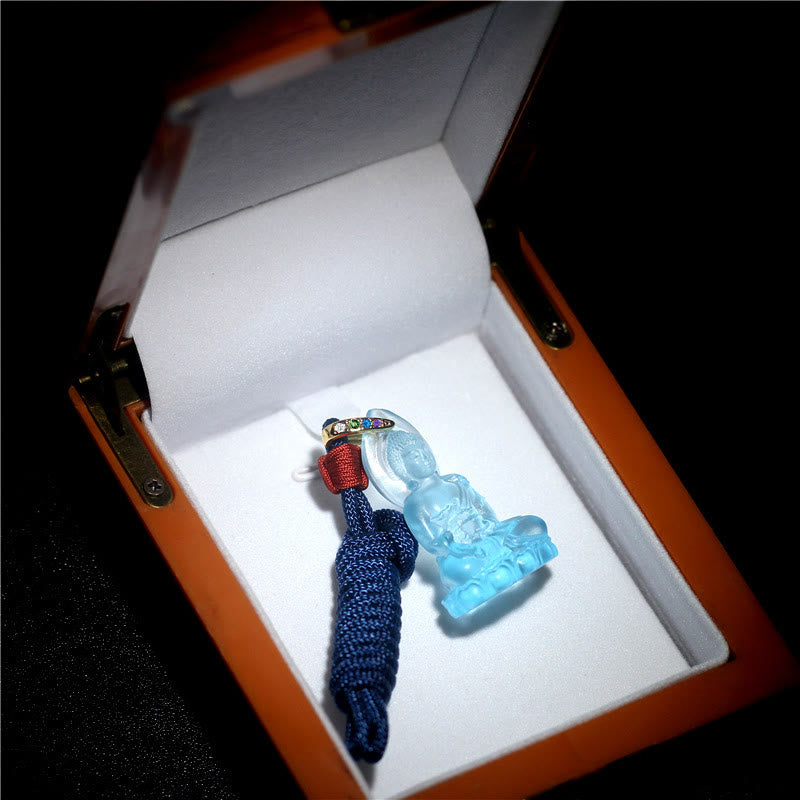Liuli Kristall-Buddha-Halskette | Medizin-Buddha-Amulett | Heilung