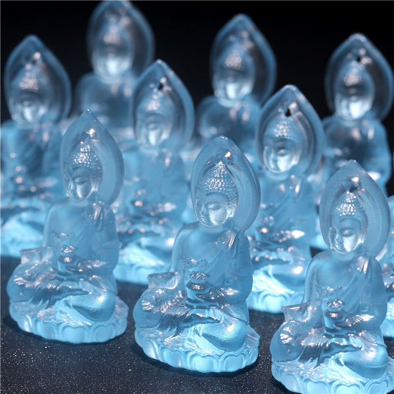 Liuli Kristall-Buddha-Halskette | Medizin-Buddha-Amulett | Heilung