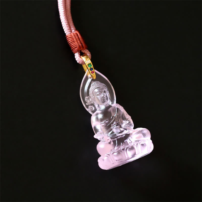 Liuli Kristall-Buddha-Halskette | Medizin-Buddha-Amulett | Heilung