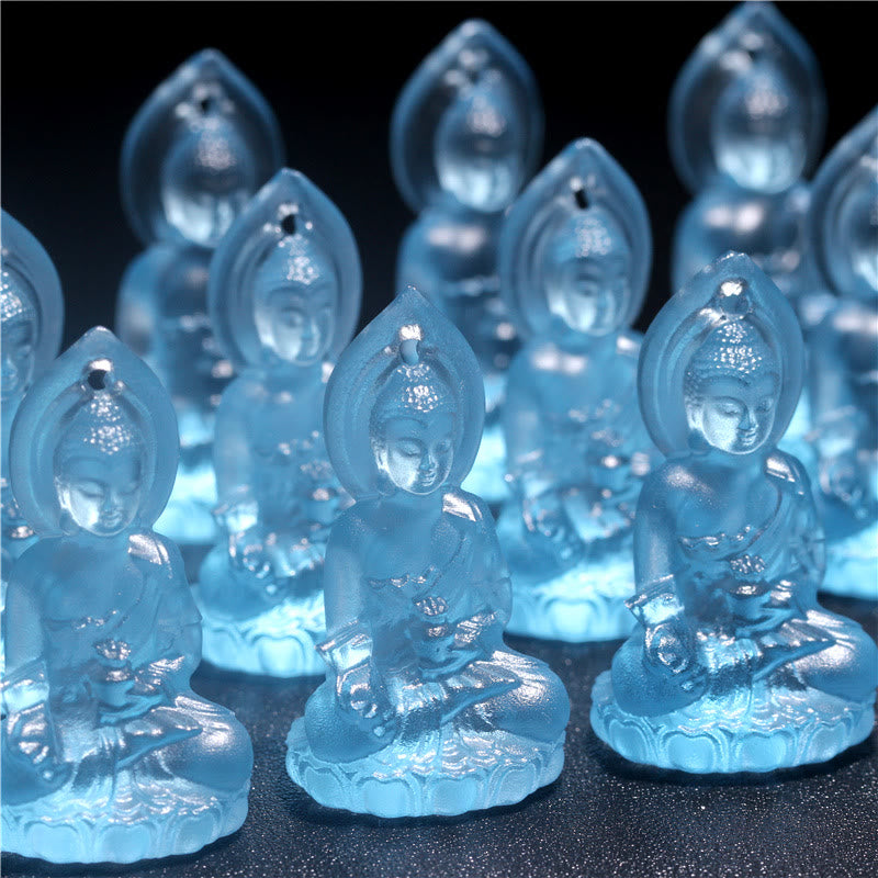 Liuli Kristall-Buddha-Halskette | Medizin-Buddha-Amulett | Heilung