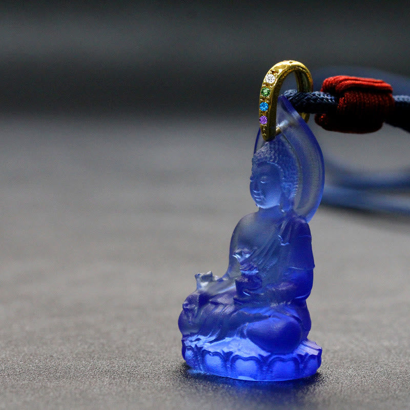 Liuli Kristall-Buddha-Halskette | Medizin-Buddha-Amulett | Heilung