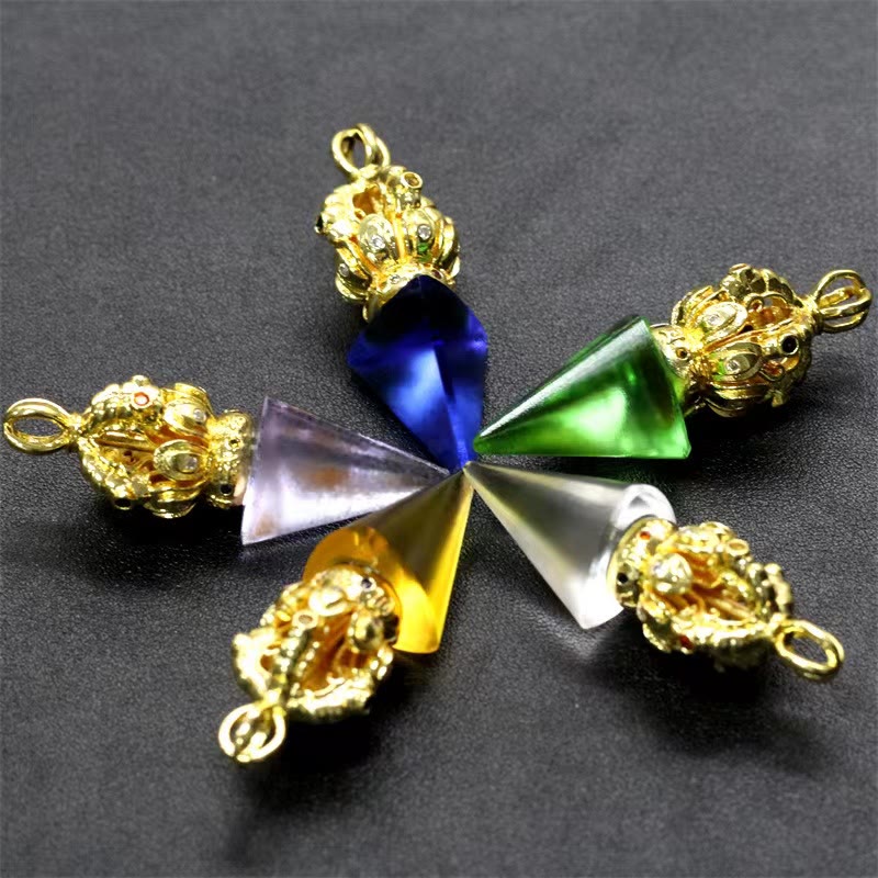 Liuli Crystal Dorje Vajra Halskette mit spiritueller Stärke