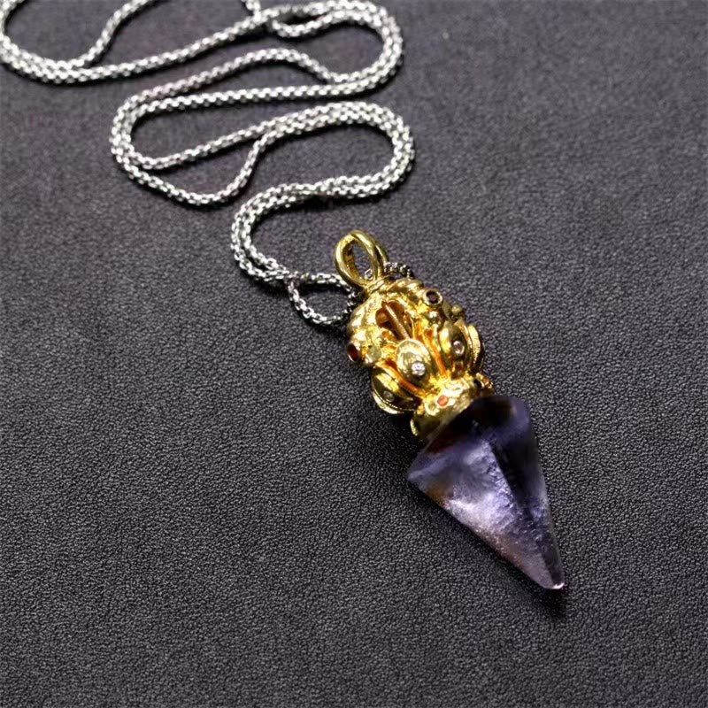Liuli Crystal Dorje Vajra Halskette mit spiritueller Stärke
