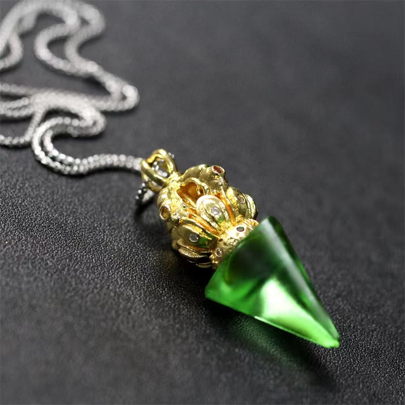 Liuli Crystal Dorje Vajra Halskette mit spiritueller Stärke