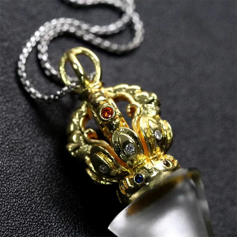 Liuli Crystal Dorje Vajra Halskette mit spiritueller Stärke