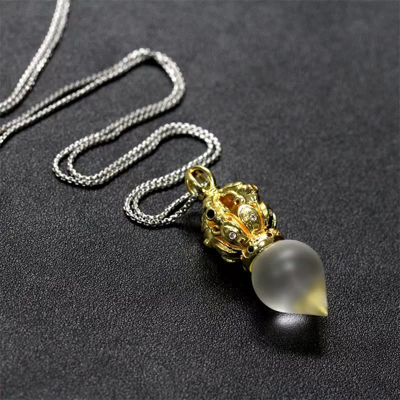 Liuli Crystal Dorje Vajra Halskette mit spiritueller Stärke