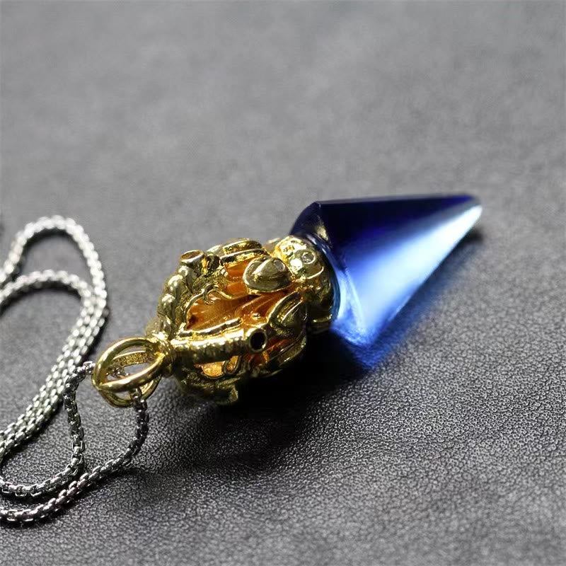 Liuli Crystal Dorje Vajra Halskette mit spiritueller Stärke