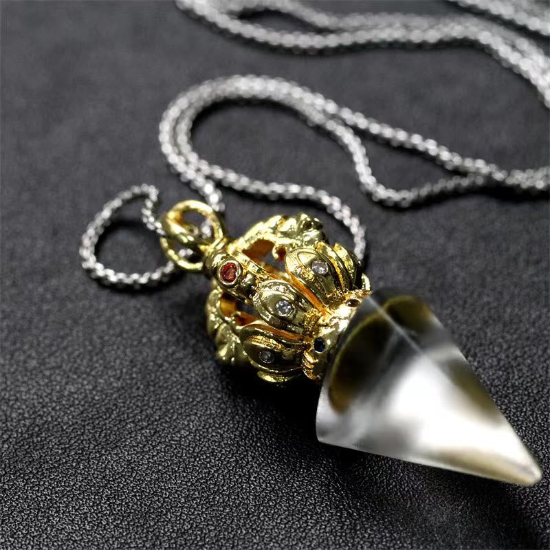 Liuli Crystal Dorje Vajra Halskette mit spiritueller Stärke