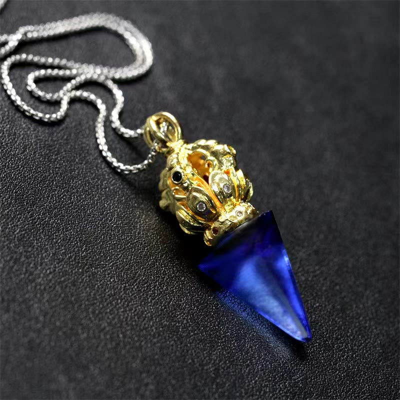 Liuli Crystal Dorje Vajra Halskette mit spiritueller Stärke