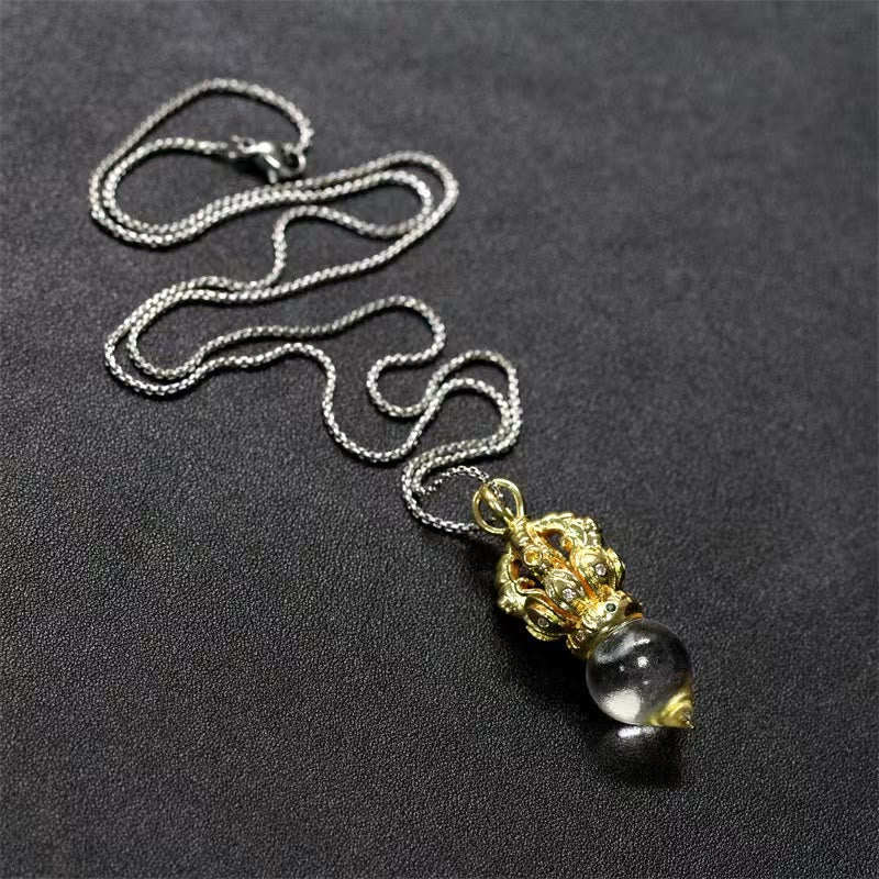Liuli Crystal Dorje Vajra Halskette mit spiritueller Stärke