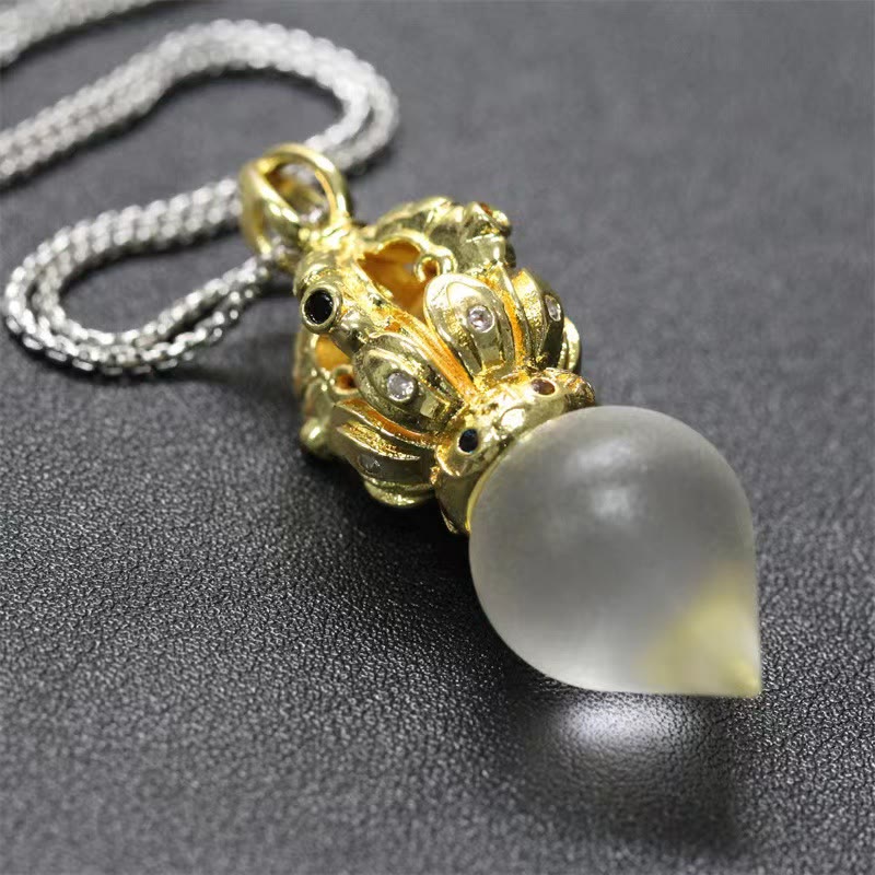 Liuli Crystal Dorje Vajra Halskette mit spiritueller Stärke