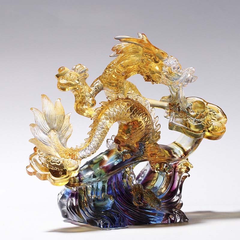 Liuli Kristalldrache Ruyi Griff | Schutz Zen Dekor