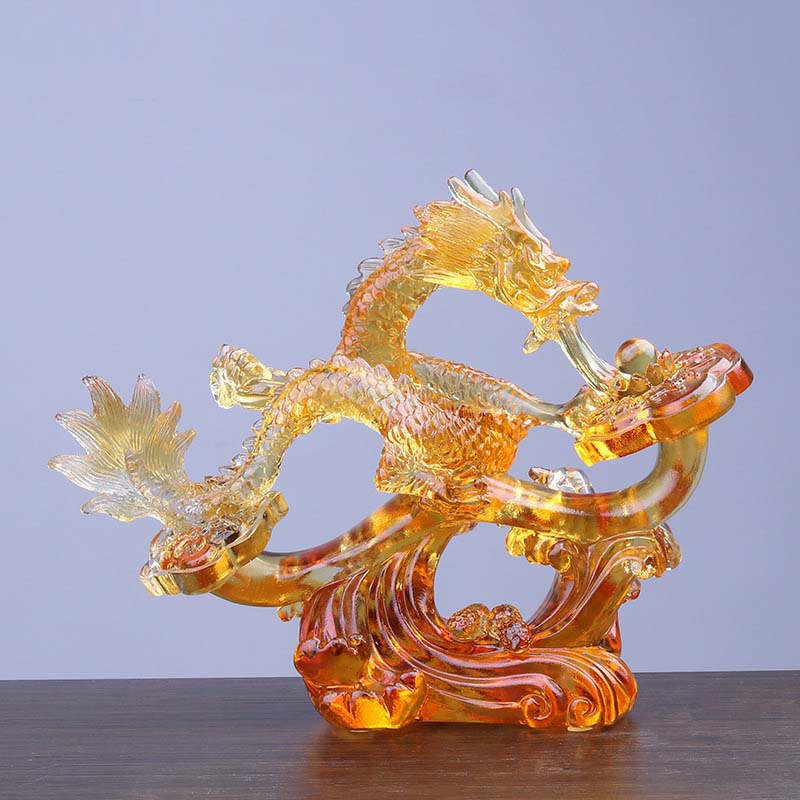 Liuli Kristalldrache Ruyi Griff | Schutz Zen Dekor
