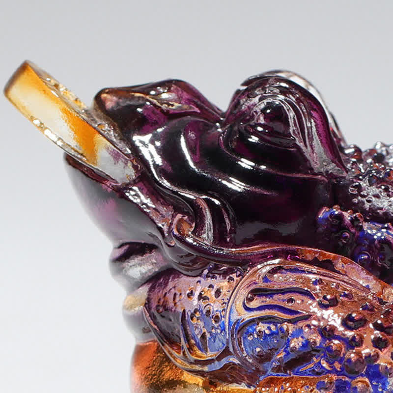 Liuli Kristall-Feng-Shui-Frosch-Skulptur, 11 cm, Wohlstandskunst