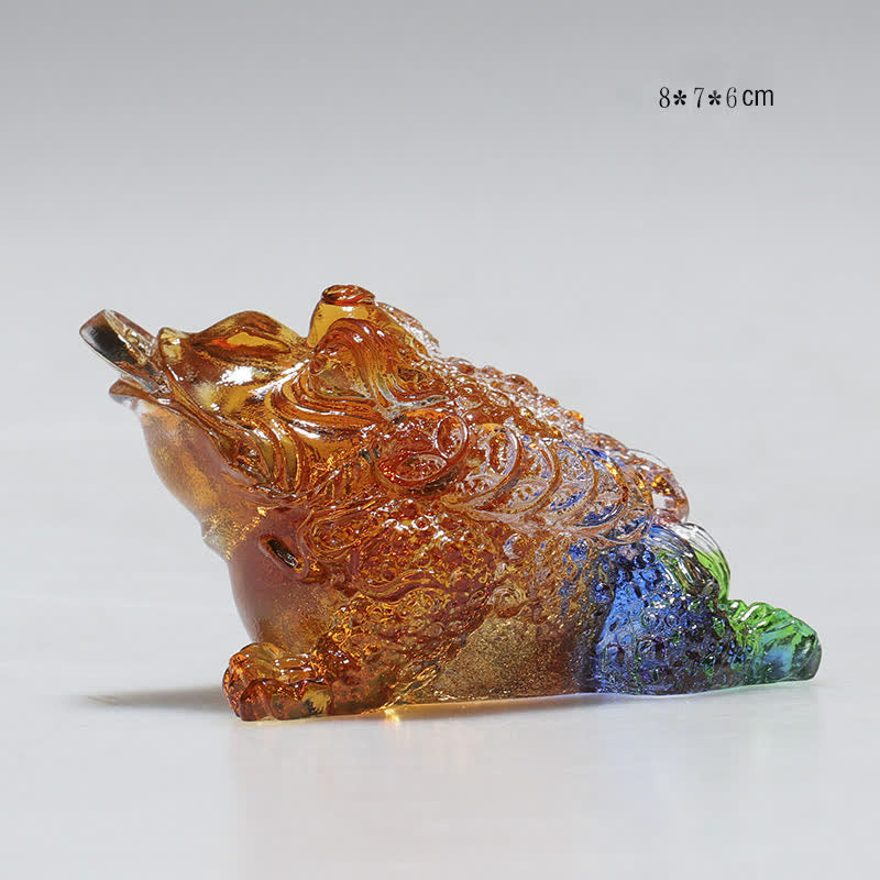 Liuli Kristall-Feng-Shui-Frosch-Skulptur, 11 cm, Wohlstandskunst