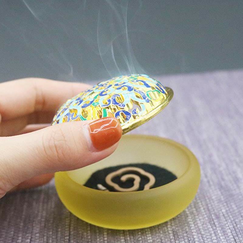 Liuli Kristall-Lotus-Räuchergefäß für Meditation und Heilung