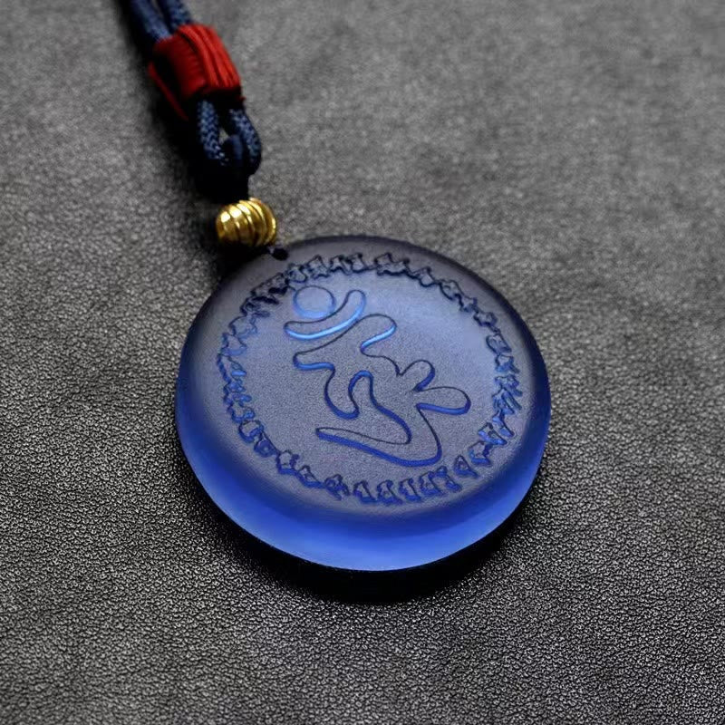Liuli-Kristallkette mit Shurangama-Mantra-Anhänger