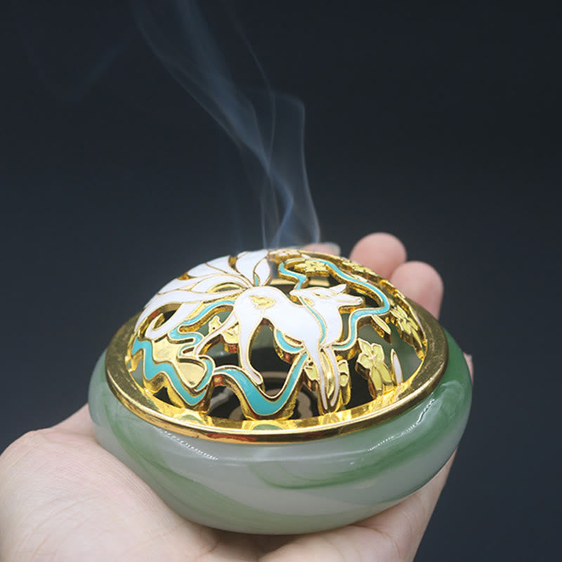 Liuli Crystal Nine Tailed Fox Räuchergefäß für Meditation