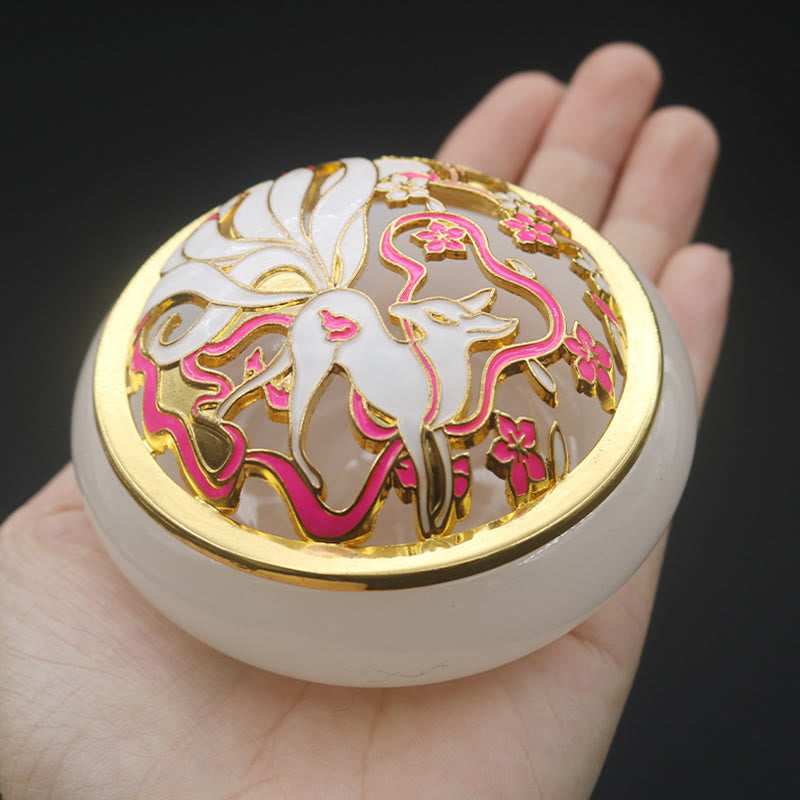 Liuli Crystal Nine Tailed Fox Räuchergefäß für Meditation
