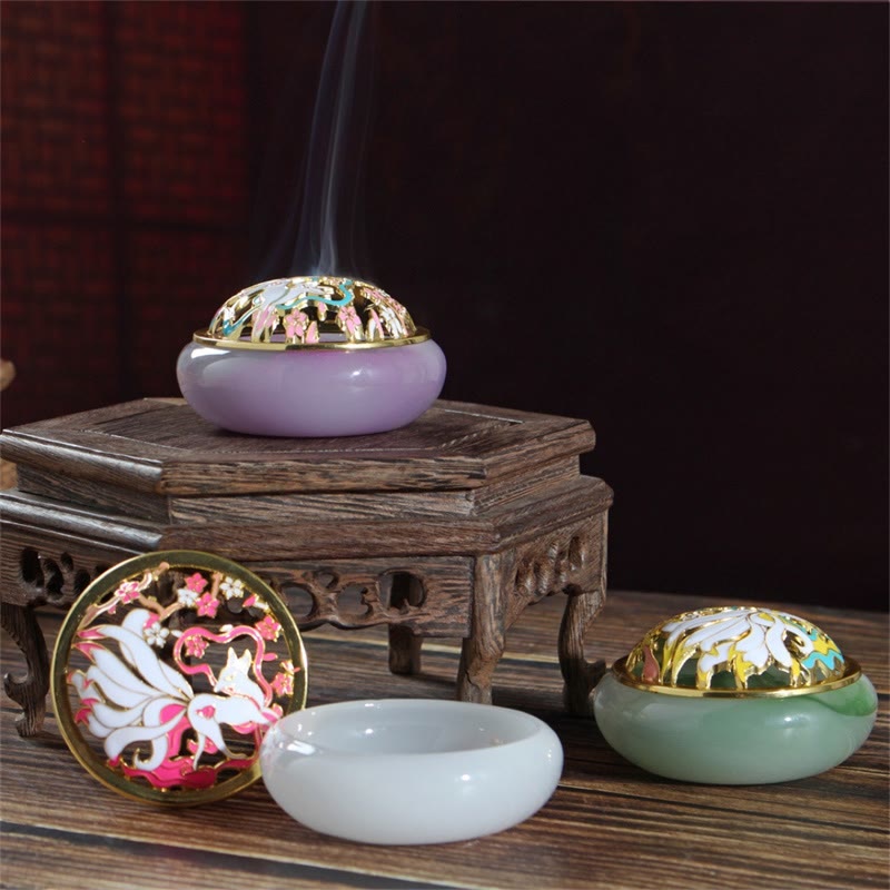 Liuli Crystal Nine Tailed Fox Räuchergefäß für Meditation