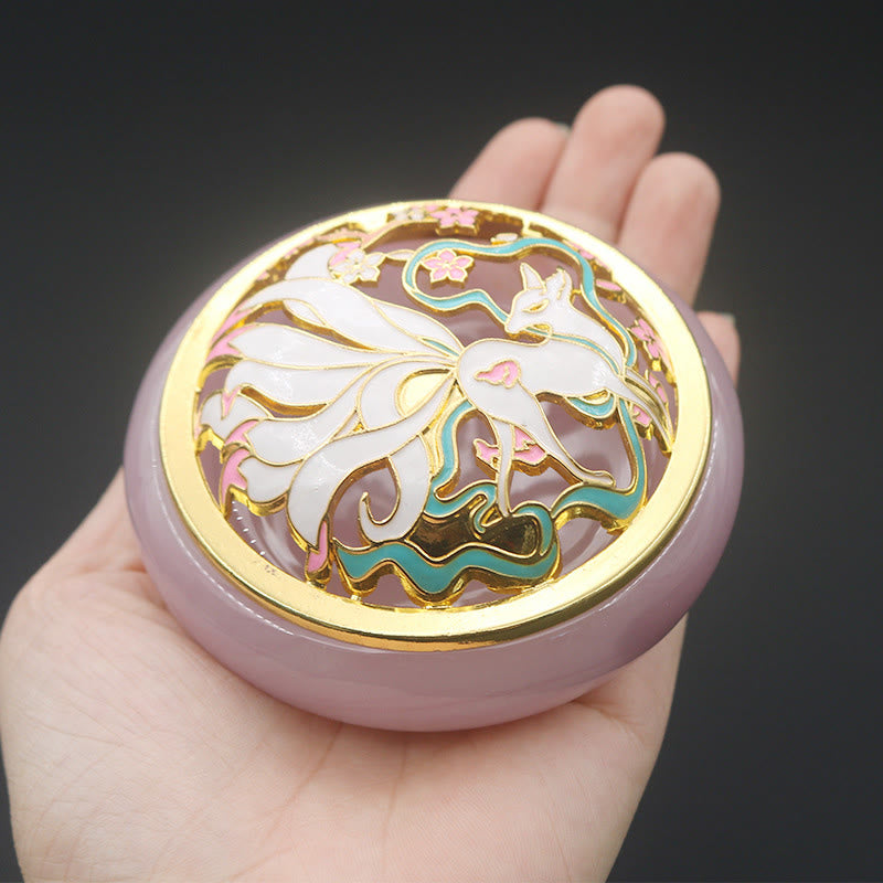 Liuli Crystal Nine Tailed Fox Räuchergefäß für Meditation
