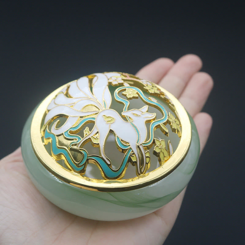 Liuli Crystal Nine Tailed Fox Räuchergefäß für Meditation