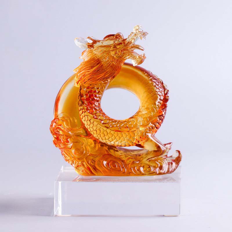 Liuli Dragon Feng Shui-Kunstwerk für Schutz und Kraft
