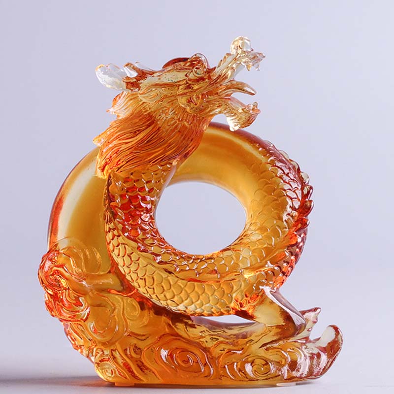 Liuli Dragon Feng Shui-Kunstwerk für Schutz und Kraft