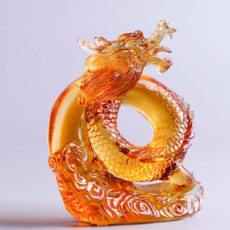 Liuli Dragon Feng Shui-Kunstwerk für Schutz und Kraft