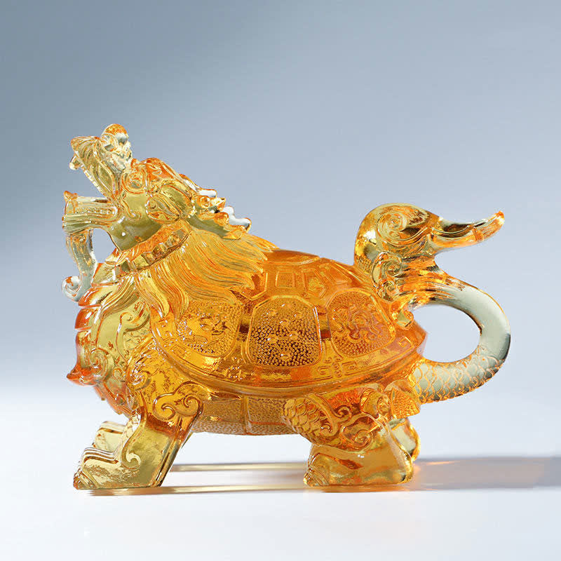 Liuli Feng Shui Drachenschildkröte Kristallkunstwerk