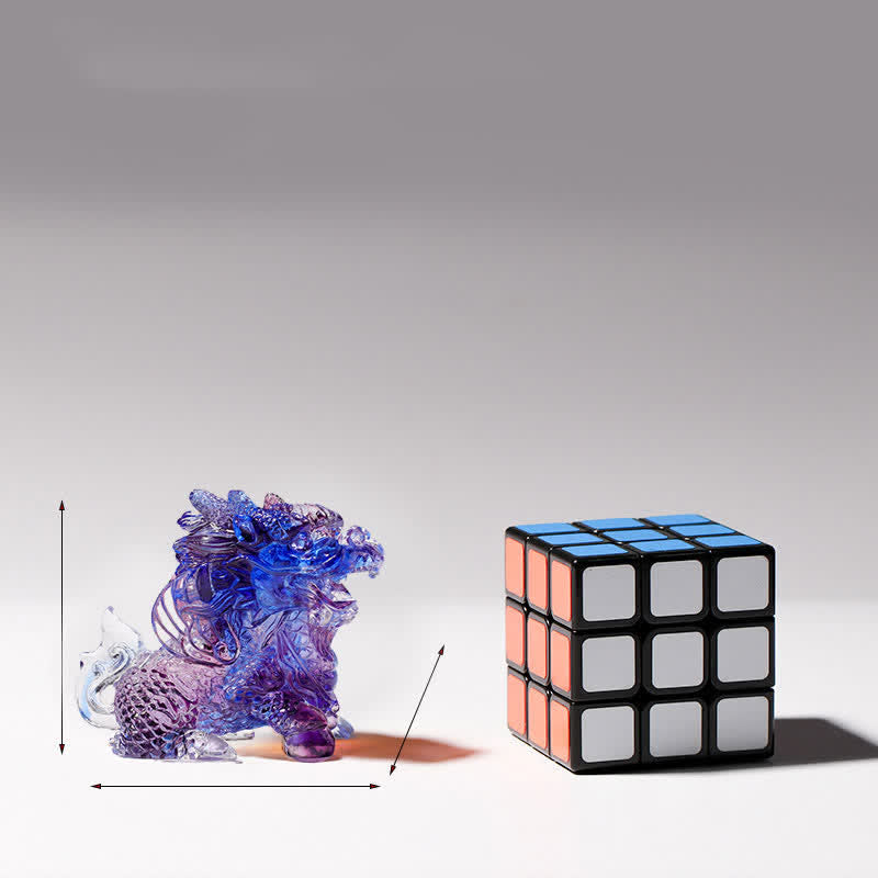 Liuli Feng Shui Kirin-Kristallkunstwerk für Zen-Dekor