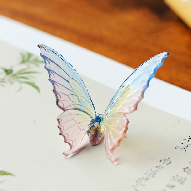 Liuli Räuchergefäß mit Schmetterlingsmotiv aus Glas | Transformation &amp; Frieden