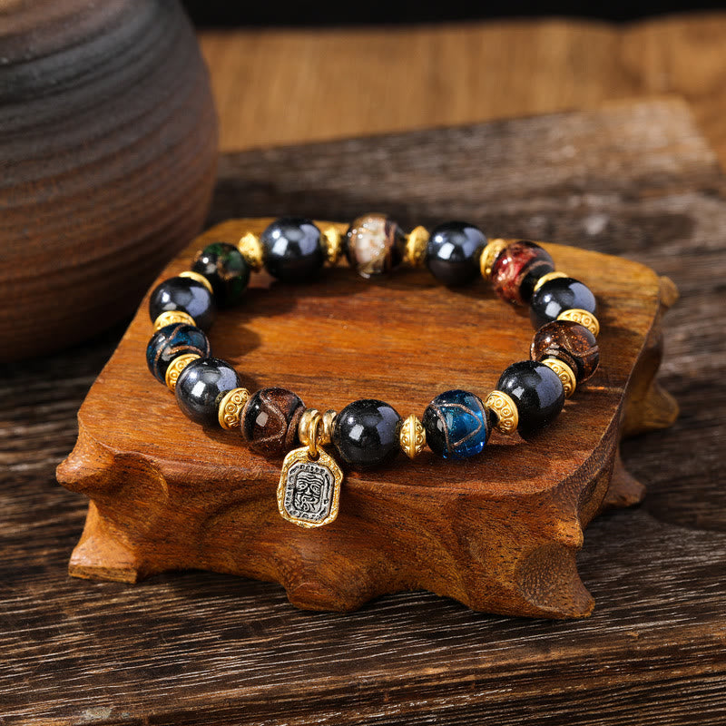Spirituelles Armband aus Liuli-Glas für Glück und Reichtum, 12 mm
