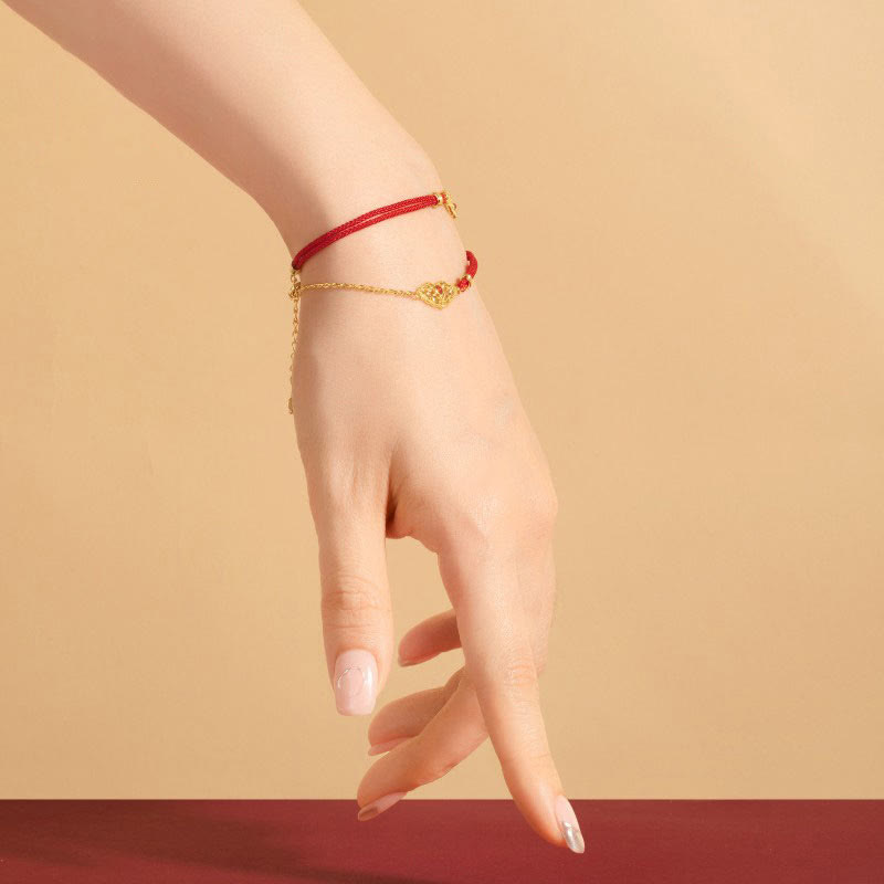 Schloss der guten Wünsche – Rotes Schnurarmband für Glück und Schutz