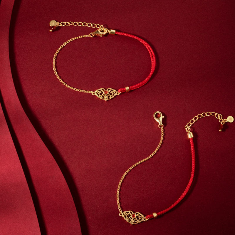 Schloss der guten Wünsche – Rotes Schnurarmband für Glück und Schutz
