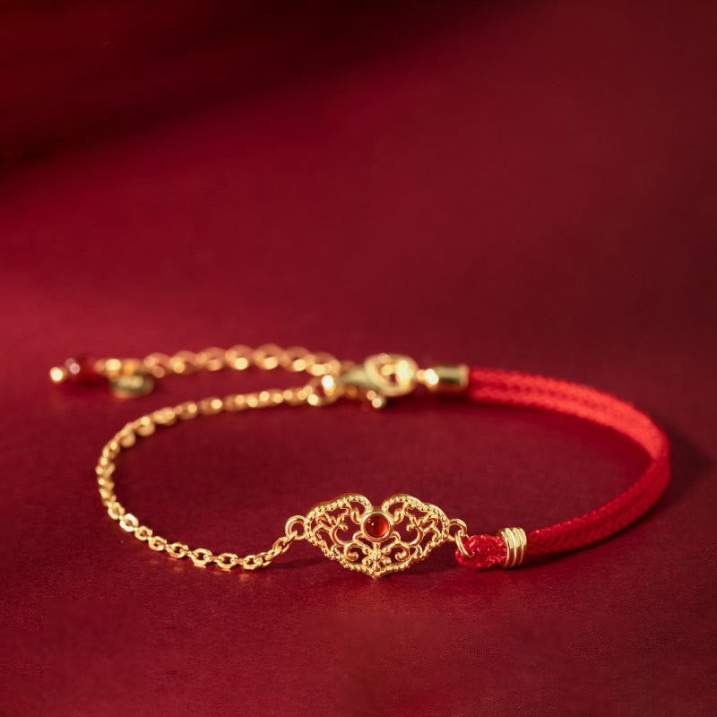 Schloss der guten Wünsche – Rotes Schnurarmband für Glück und Schutz