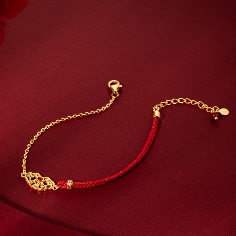 Schloss der guten Wünsche – Rotes Schnurarmband für Glück und Schutz
