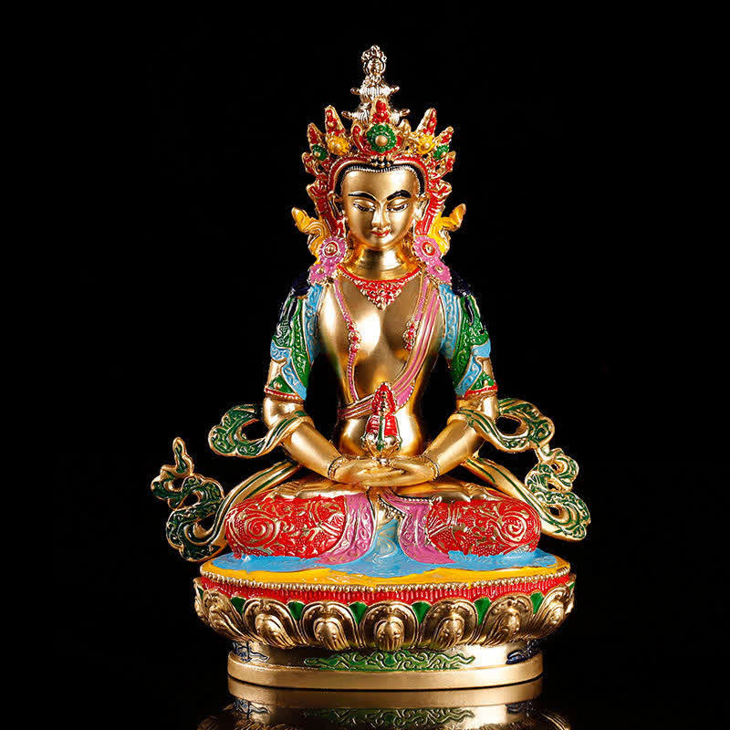 Langlebigkeits-Buddha-Statue, 16 cm, Legierung, Gelassenheitsfigur