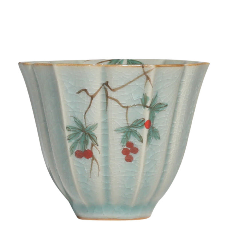 Japanische Kung-Fu-Teetasse aus Loquat-Hartriegel-Keramik, 75 ml, Zen-Dekor