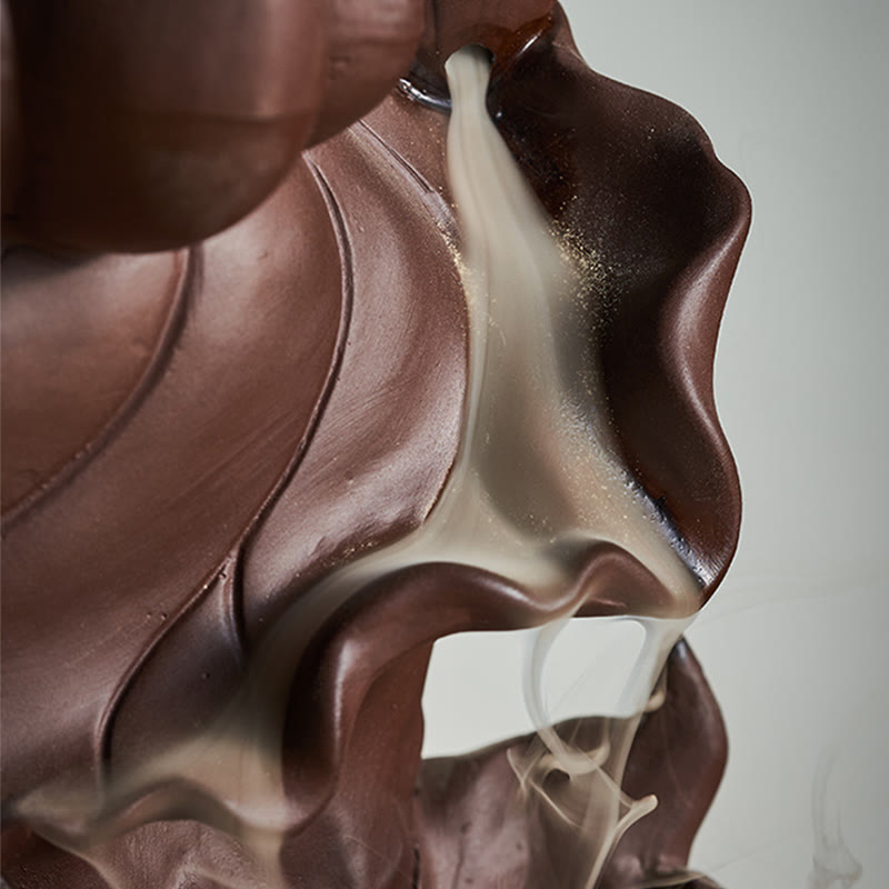 Lotus Buddha Lila Ton Räuchergefäß Spirituelles Dekor