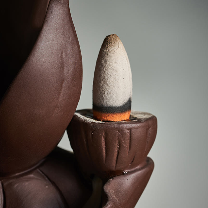 Lotus Buddha Lila Ton Räuchergefäß Spirituelles Dekor