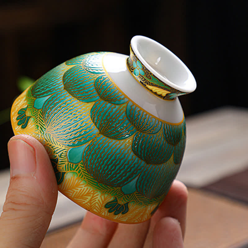 Lotus Keramik-Teetasse 100 ml Blumendesign | Geschirr